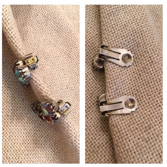 Brown Aurora Borealis Austrian Crystal Clips - Picture 8 of 12